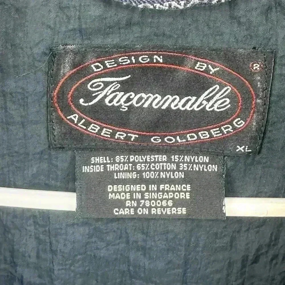 Vintage Faconnable Hidden Hoodie Pull Over Jacket 1/4 Zip Windbreaker Mens XL - Picture 9 of 16